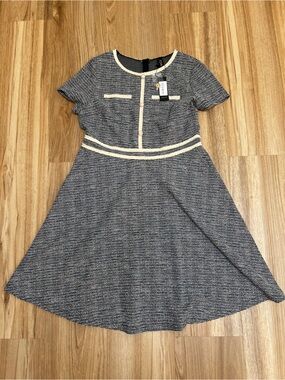 NWT Tweed Trim Fit and Flare Swing Dress - Has Pockets!